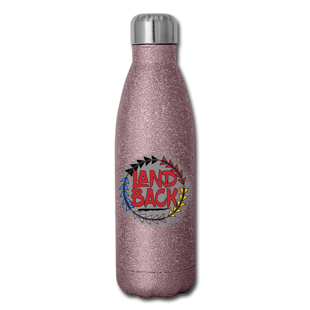 #LandBack Insulated Stainless Steel Water Bottle - pink glitter